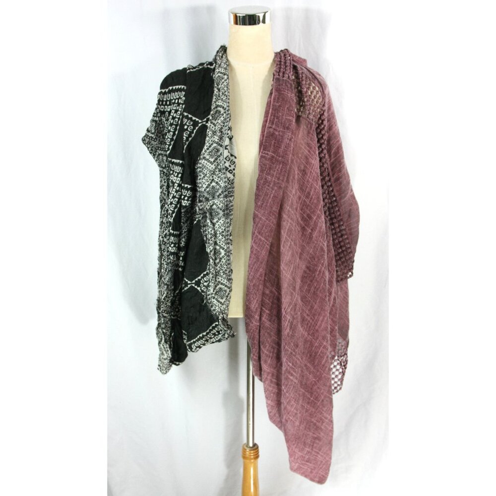 Gauzy Ethnic Reversible Open Weave Infinity Scarf Wrap Shawl Simply Noelle Lot